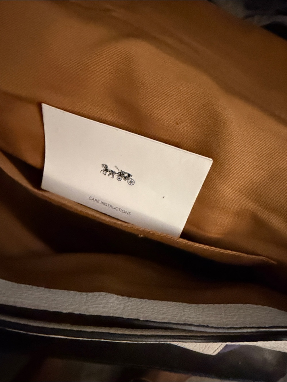 Coach Cream Pebbled Leather Crossbody with Rainbow Stripe Strap - Picture 4 of 7